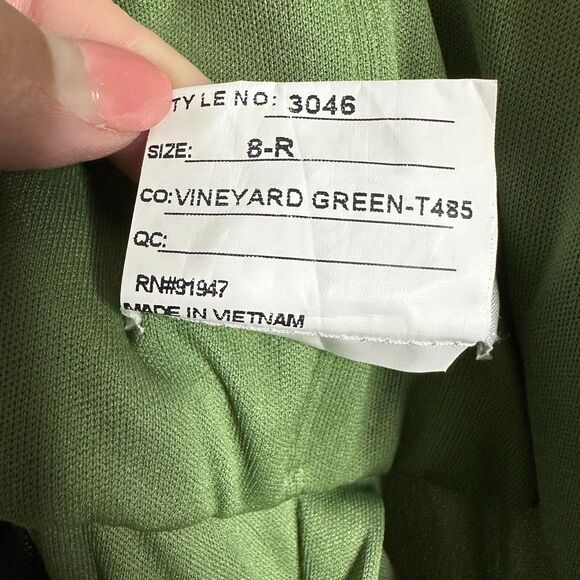 Dessy Collection V-Neck Backless Pleated Jumpsuit Vineyard Green Women 8R NWT - Picture 9 of 10